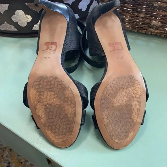 Joe's Jeans Marcy Sandal black denim
wrap around Leather straps Women’s size 6.5 - Picture 8 of 11